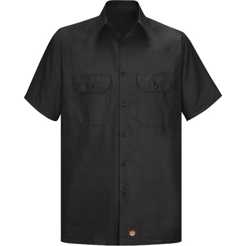 Short Sleeve Ripstop Shirt, Men's, Large (Tall), Black Seaboard Timber Mart