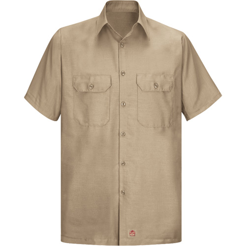 Short Sleeve Ripstop Shirt, Men's, Large (Tall), Khaki Seaboard Timber Mart