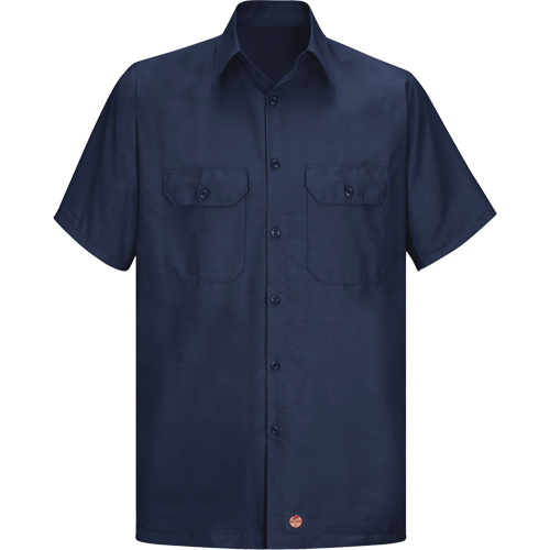 Men's Solid Rip Stop Shirt, Men's, Large, Navy Blue Seaboard Timber Mart