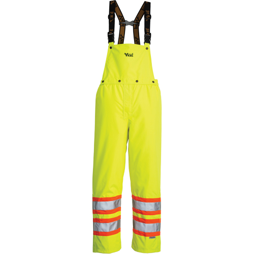 Journeyman Detachable Bib Safety Pants, Polyester, Small, High Visibility Lime-Yellow Seaboard Timber Mart