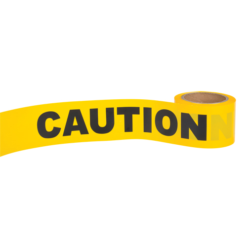 Ruban pour barricade Caution, Anglais, 3" la x 300' lo, 1,5 mil, Noir sur jaune Seaboard Timber Mart