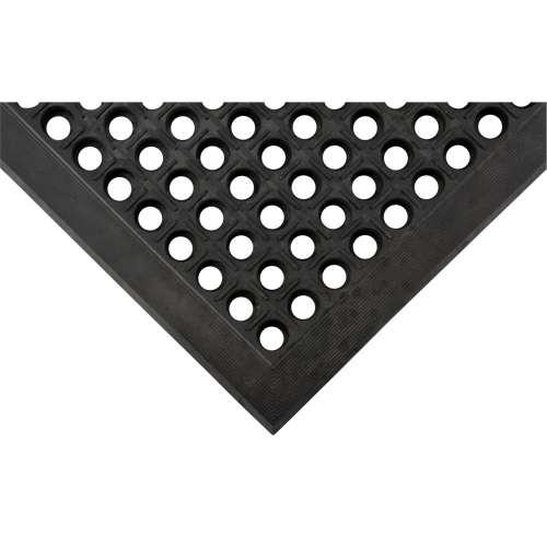 Anti-Fatigue Matting, Slotted, 3' x 5' x 7/8", Black, Natural Rubber Seaboard Timber Mart