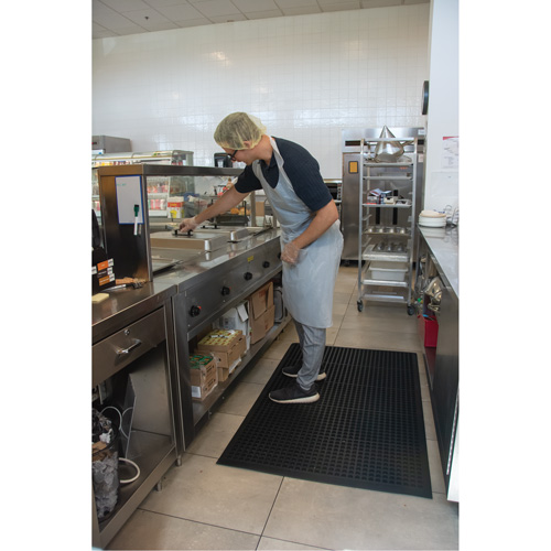 Anti-Fatigue Matting, Slotted, 3' x 5' x 7/8", Black, Natural Rubber Seaboard Timber Mart