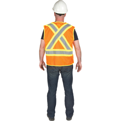 Veste de s&eacute;curit&eacute; d&eacute;tachable en cinq points de premi&egrave;re qualit&eacute;, Orange haute visibilit&eacute;, Grand/T-Grand, Polyester Seaboard Timber Mart