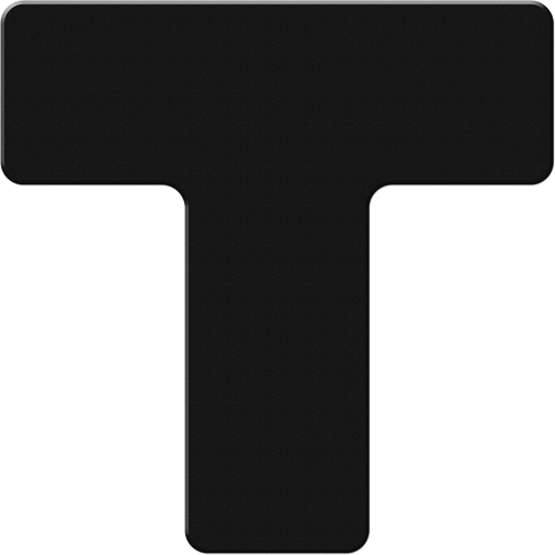 Marqueurs all&eacute;g&eacute;e/5S Armor Stripe, T, 6" lo x 6" la, Noir, Plastique Seaboard Timber Mart