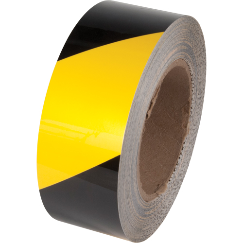 Tuff Mark&reg; Floor Marking Tape, 3" x 100', Polyester, Black and Yellow Seaboard Timber Mart