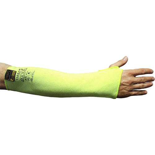 Cut Resistant Sleeve with Thumbhole, Taeki 5, 18", EN 388 Level 4, High Visibility Yellow Seaboard Timber Mart