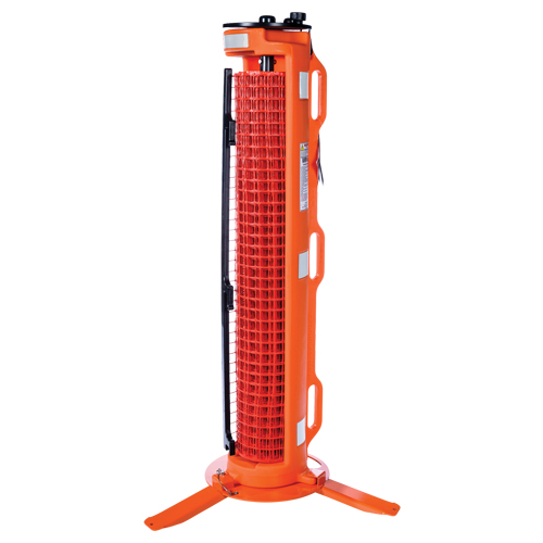 3-Legged Barrier, 50' L, Plastic, Orange Seaboard Timber Mart