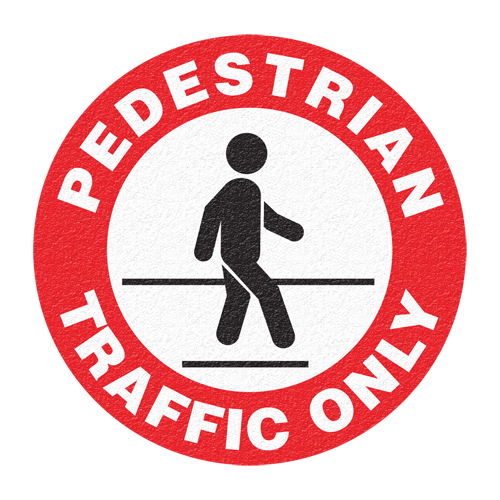 "Pedestrian Traffic Only" Floor Sign, Adhesive, English with Pictogram Seaboard Timber Mart