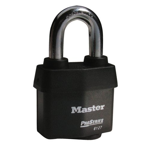 ProSeries&reg; Weather Tough&reg; Padlock, Black, Keyed Different, Laminated Steel, 2-5/8" Width Seaboard Timber Mart