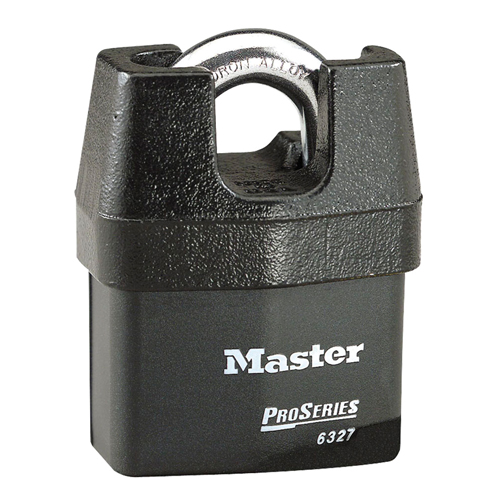 ProSeries&reg; Shrouded Padlock, Black, Keyed Different, Laminated Steel, 2-5/8" Width Seaboard Timber Mart