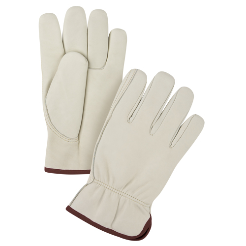Gants de conducteur doubl&eacute;s pour l'hiver de premi&egrave;re qualit&eacute;, Grand, Paume en Cuir fleur de vache, Molleton Seaboard Timber Mart