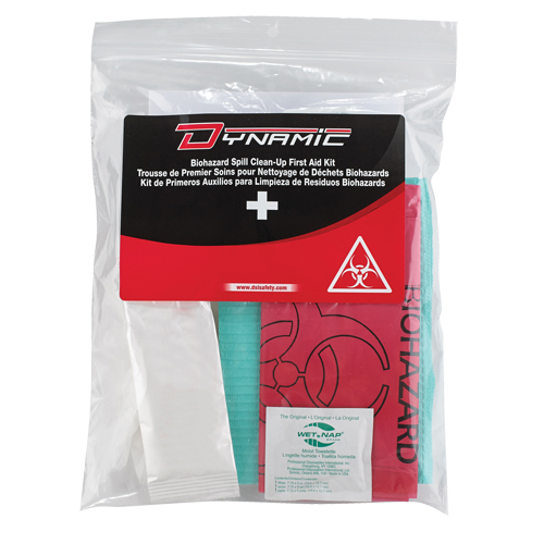 Trousse de premiers soins pour nettoyage de biorisques Dynamic, Dispositif m&eacute;dical Classe 1, Sac en plastique refermable Seaboard Timber Mart