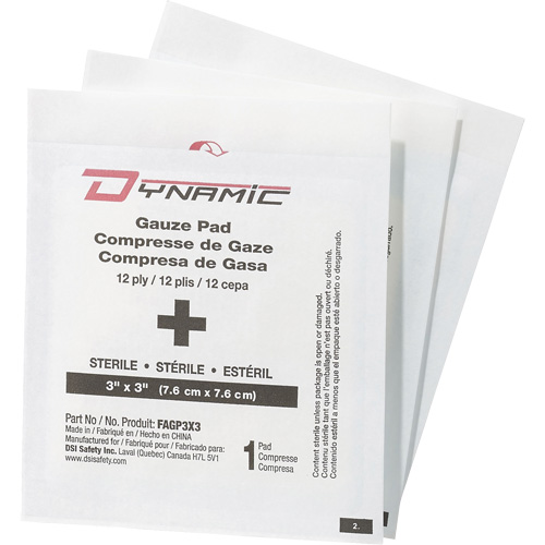 Dynamic Gauze, Pad, 3" L x 3" W, Sterile, Medical Device Class 1 Seaboard Timber Mart