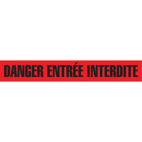Barricade Tape, French, 3" W x 1000' L, 3 mils, Black on Red Seaboard Timber Mart