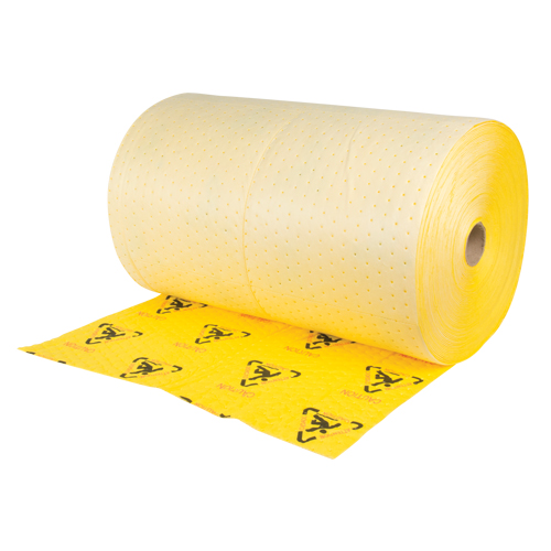 Rouleaux d'avertissement de premi&egrave;re qualit&eacute; - absorbants haute visibilit&eacute;, Lourd, 150' lo x 30" la, Absorption 57 gal. Seaboard Timber Mart