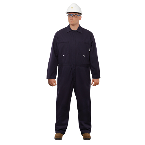 UltraSoft&reg; Arc Flash & FR Coveralls, Size 46, Navy Blue, 12.4 cal/cm2 Seaboard Timber Mart
