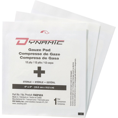 Dynamic Gauze, Pad, 4" L x 4" W, Sterile, Medical Device Class 1 Seaboard Timber Mart