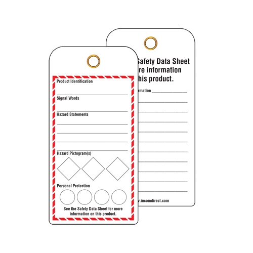 &eacute;tiquettes SGH pour le milieu de travail, Papier cartonn&eacute;, 3" la x 6" h, Anglais Seaboard Timber Mart