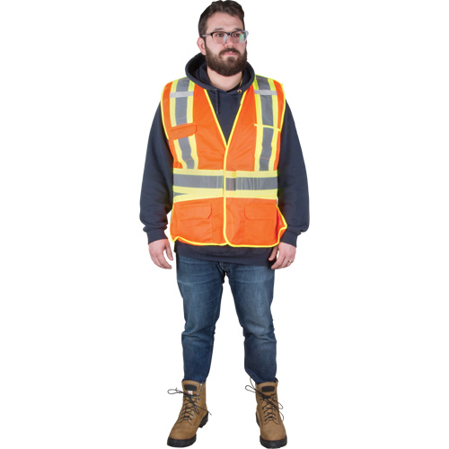 Veste d'arpenteur r&eacute;sistante aux flammes, Orange haute visibilit&eacute;, T-Grand, Polyester Seaboard Timber Mart