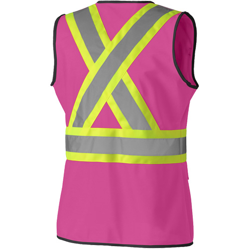 139PK Women's Safety Vest, Pink, X-Small, Polyester Seaboard Timber Mart