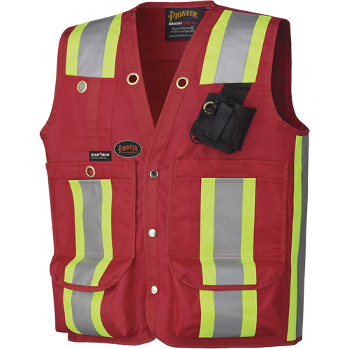 695 Veste de s&eacute;curit&eacute; pour arpenteur/superviseur, Rouge, T-Grand, Polyester Seaboard Timber Mart