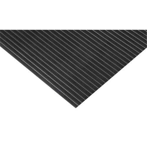 Wide-Ribbed Matting, Wiper, 3' x 75' x 1/8", Black Seaboard Timber Mart