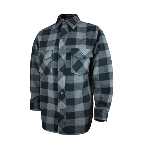 Plaid Solar Fleece Shirt, Men's, Large, Grey Seaboard Timber Mart