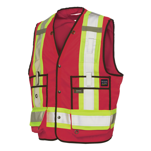 Veste de s&eacute;curit&eacute; pour arpenteur, Rouge, Grand, Polyester Seaboard Timber Mart