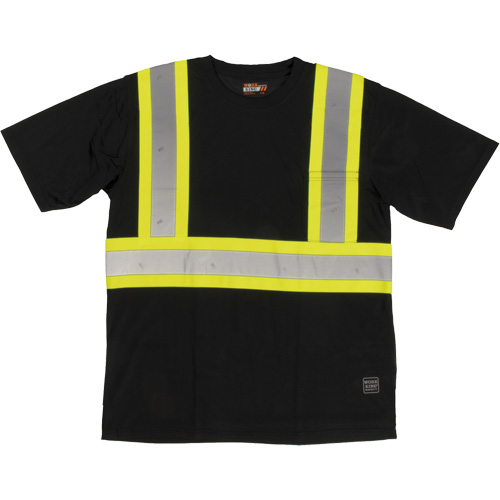 T-shirt de s&eacute;curit&eacute; avec poche &agrave; manches courtes, Polyester, Grand, Noir Seaboard Timber Mart