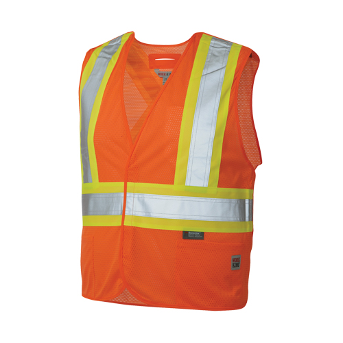 Veste de s&eacute;curit&eacute; d&eacute;tachable en cinq points, Orange haute visibilit&eacute;, Grand/T-Grand, Polyester Seaboard Timber Mart