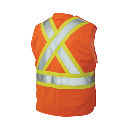 Veste de s&eacute;curit&eacute; d&eacute;tachable en cinq points, Orange haute visibilit&eacute;, Grand/T-Grand, Polyester Seaboard Timber Mart