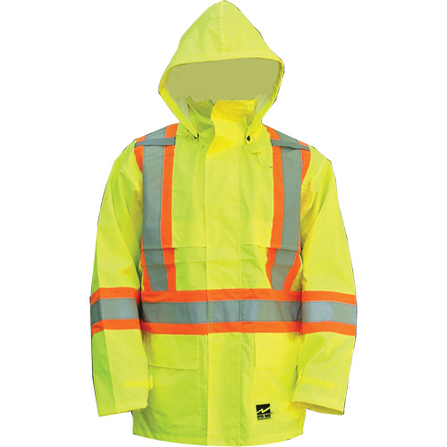 Manteau Open Road, Polyester/Polyur&eacute;thane, Jaune lime haute visibilit&eacute;, Petit Seaboard Timber Mart