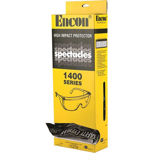 Lunettes de s&eacute;curit&eacute; s&eacute;rie 1400 Veratti Tuff Spec avec boîte distributrice Encon, Lentille Transparent, ANSI Z87+/R&eacute;pond ou surpasse la norme CSA Z94.3 Seaboard Timber Mart