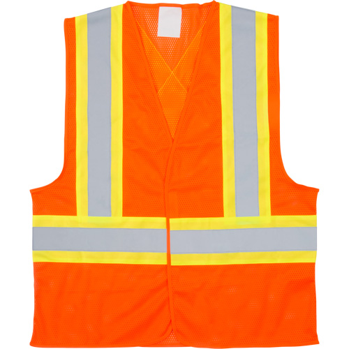 Traffic Safety Vest, High Visibility Orange, Medium, Polyester Seaboard Timber Mart