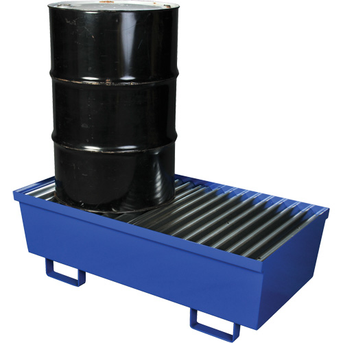Palette de confinement des d&eacute;versements en acier, Capacit&eacute; de d&eacute;versement 74 gal. US, 27" x 51,25" x 13" Seaboard Timber Mart