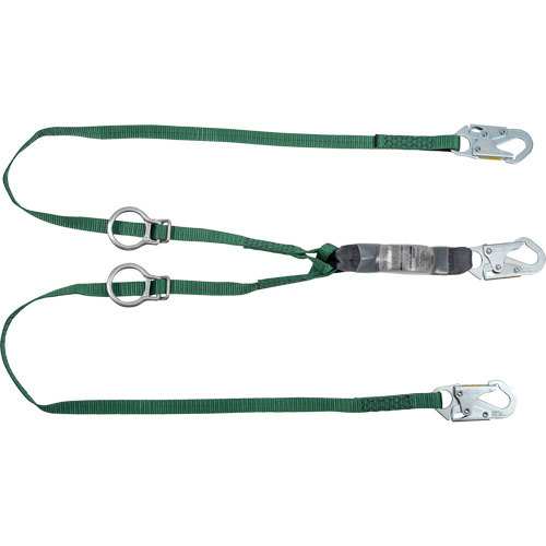 V-Series Tie-Back Lanyard, 6', Snap Hook Center, Snap Hook Leg Ends, Polyester Seaboard Timber Mart