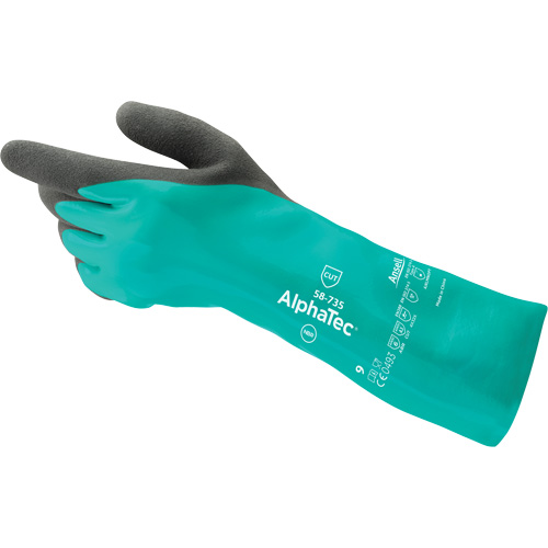 Gants r&eacute;sistants &agrave; la coupure et aux produits chimiques 58-735 AlphaTec, Taille 6, 13" lo, Nitrile, Doublure en Nylon, 39 mils Seaboard Timber Mart