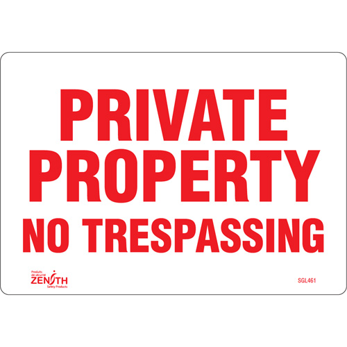 "Private Property" Sign, 7" x 10", Vinyl, English Seaboard Timber Mart