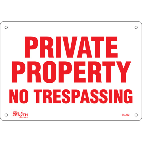 "Private Property" Sign, 7" x 10", Plastic, English Seaboard Timber Mart
