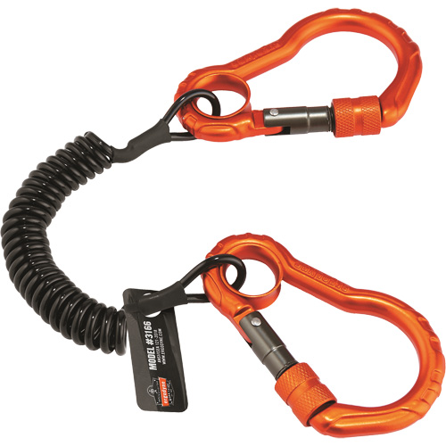 Longe porte-outils Squids 3166, Spirale, Mousqueton double Seaboard Timber Mart