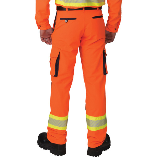 Pantalons cargo haute visibilit&eacute; antid&eacute;chirure, Polyester, 28, Orange haute visibilit&eacute; Seaboard Timber Mart