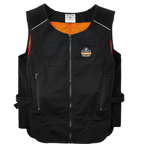 Chill-Its&reg; 6260 Lightweight Phase Change Cooling Vest with Packs, Small/Medium, Black Seaboard Timber Mart