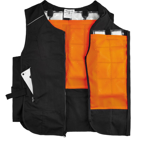 Chill-Its&reg; 6260 Lightweight Phase Change Cooling Vest with Packs, Small/Medium, Black Seaboard Timber Mart