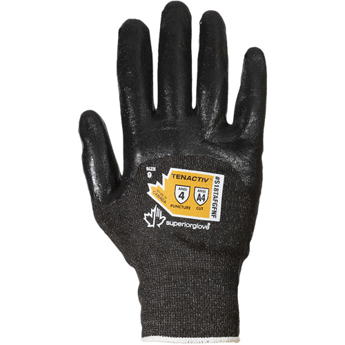 Gants en tricot de fibre filament composite ultrafin, Taille 5, Calibre 18, Rev&ecirc;tement Mousse de nitrile, Enveloppe en TenActiv, ASTM ANSI niveau A4 Seaboard Timber Mart