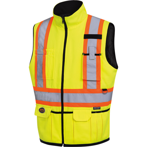 6689 Veste r&eacute;versible, Jaune lime haute visibilit&eacute;, Grand, Polyester Seaboard Timber Mart