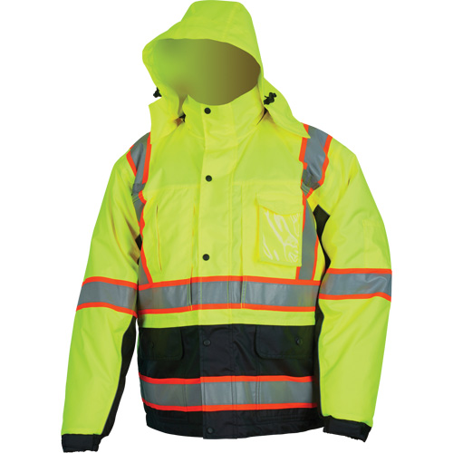 Insulated High Visibility Jacket, Polyester/Polyurethane, High Visibility Lime-Yellow, Small Seaboard Timber Mart
