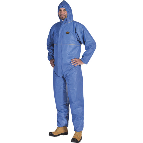 2075 Flame-Resistant SMS Disposable Coveralls, Size Small, Blue Seaboard Timber Mart