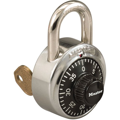 Cadenas de s&eacute;rie 1525 avec cl&eacute; de contr&ocirc;le en option, Combinaison, Acier inoxydable, Largeur de 1-7/8" Seaboard Timber Mart