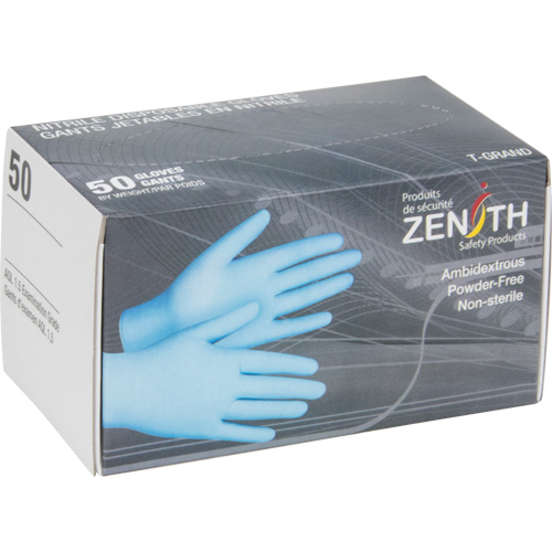Vending Pack Disposable Gloves, Medium, Nitrile, 4.5-mil, Powder-Free, Blue Seaboard Timber Mart